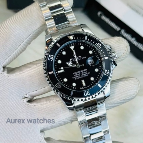 GMT Master Watch Black & Silver